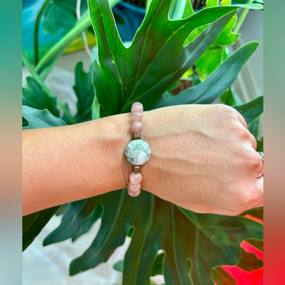 Jasper ~ Agate ~ Hematite bracelet - Picture 2 of 3